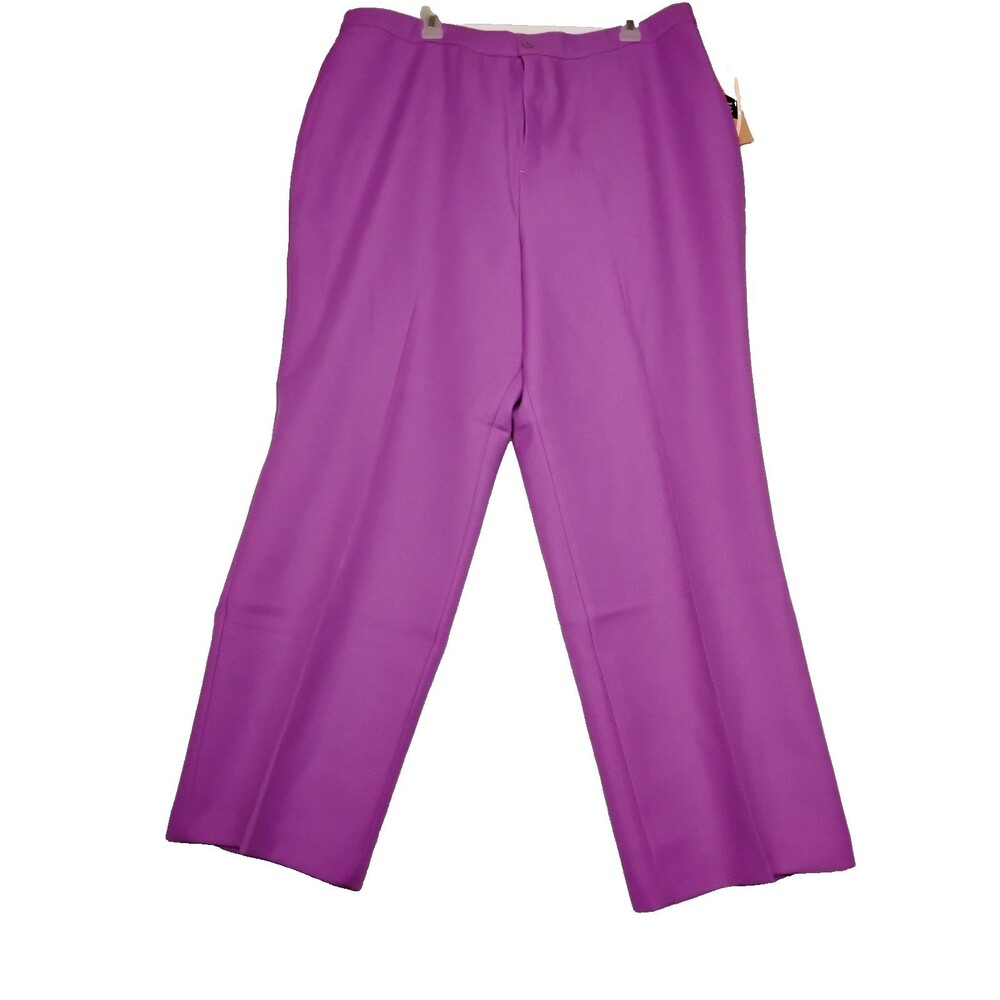 VINTAGE Laurente Pants Womens 42 Purple Elastic Waist petite  New With Tags USA